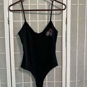 FOREVER 21 black bodysuit with graphic size S